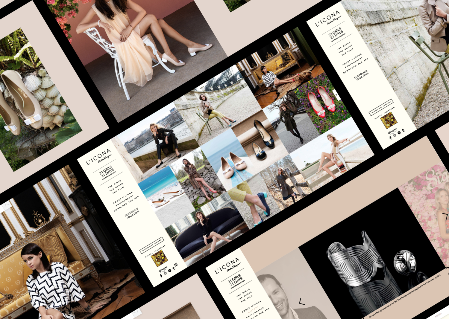 Website design for Salvatore Ferragamo's Vara flat shoe campaign