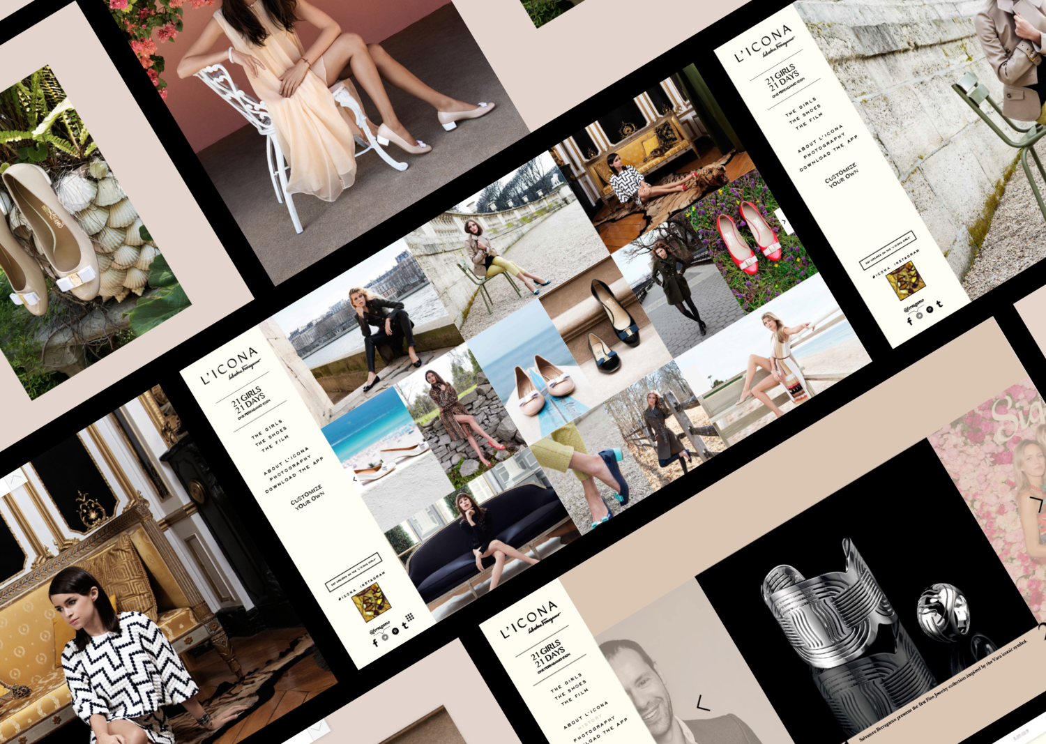 Website design for Salvatore Ferragamo's Vara flat shoe campaign 