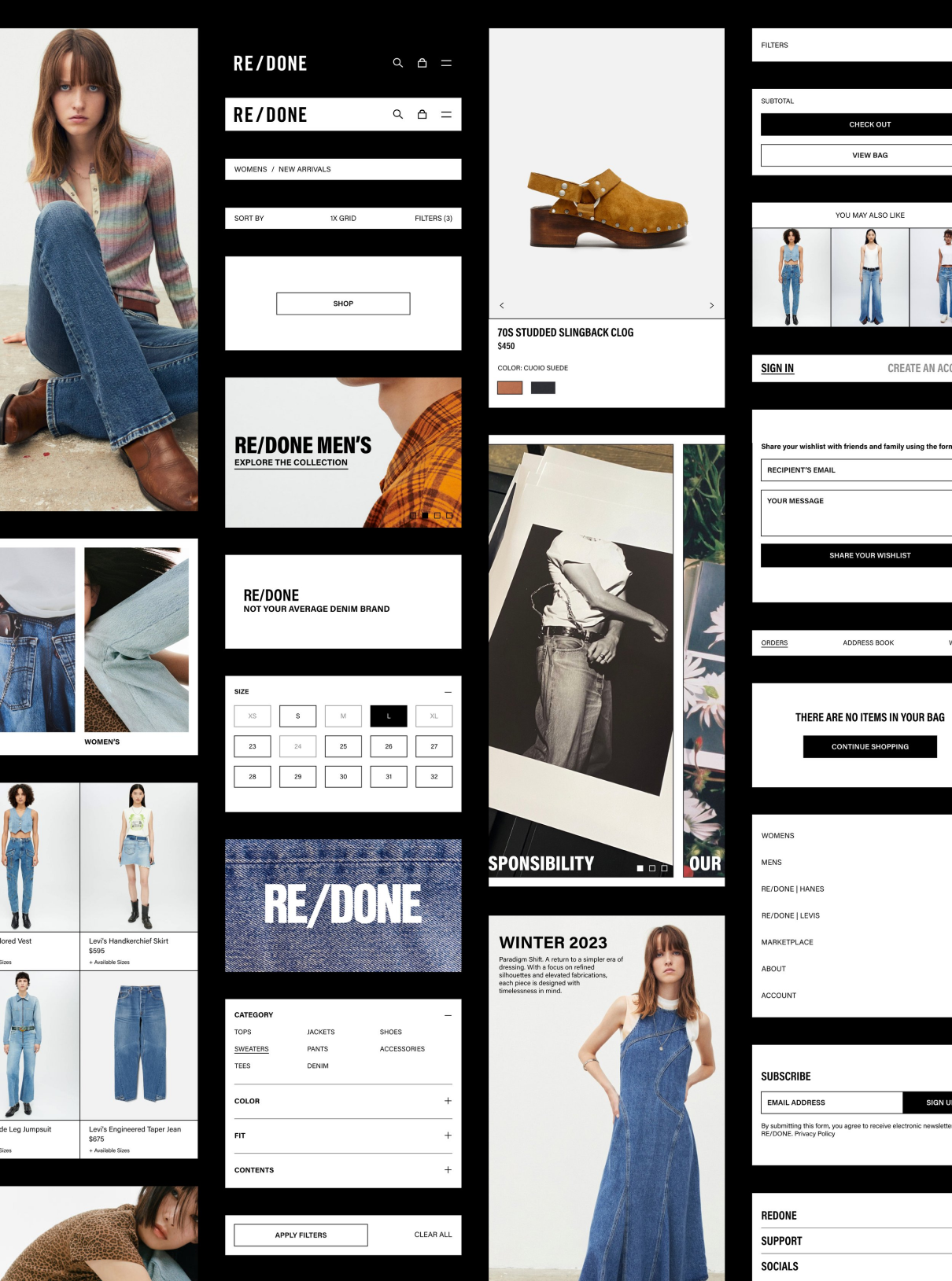 RE/DONE E-Commerce Store Style Guide